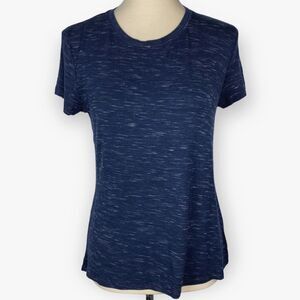 Avia Womens Top Small Blue Knit Active Space Dye T Shirt Tee Soft Stretch NEW